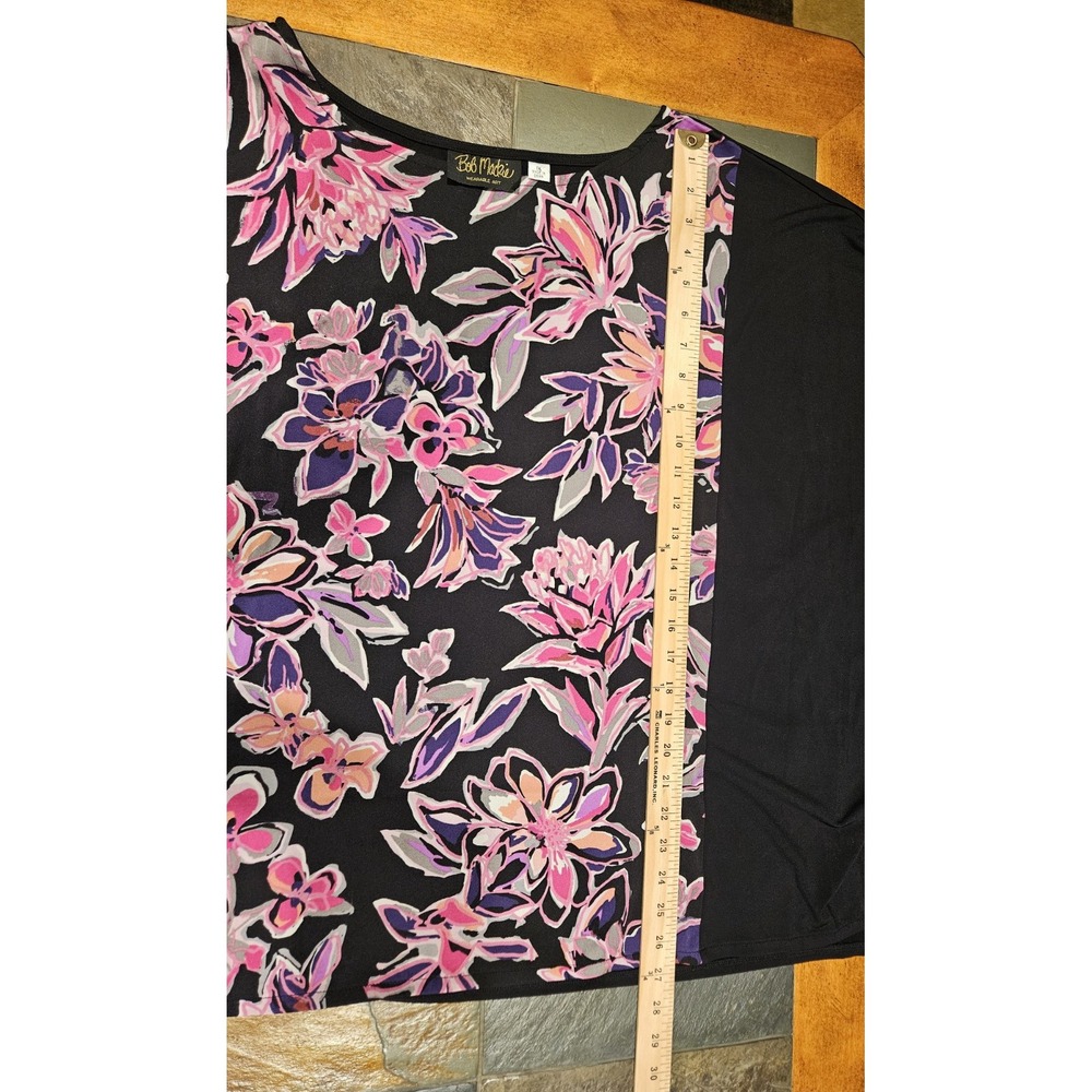 Bob Mackie Wearable Art Womans 1X Multicolor Floral Tunic Bloomcore Boho - Picture 10 of 10